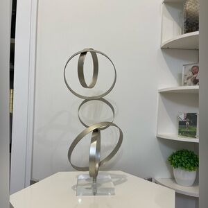 Modern Silver Abstract Metal Wall Sculpture - Contemporary Home Wall Decor